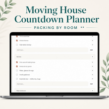 Moving House Countdown Planner | Interactive Digital Moving Checklist & Budget thumbnail