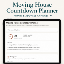 Moving House Countdown Planner | Interactive Digital Moving Checklist & Budget thumbnail