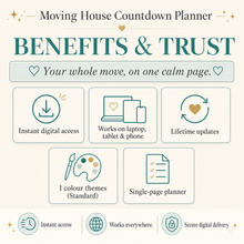 Moving House Countdown Planner | Interactive Digital Moving Checklist & Budget thumbnail