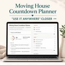 Moving House Countdown Planner | Interactive Digital Moving Checklist & Budget thumbnail