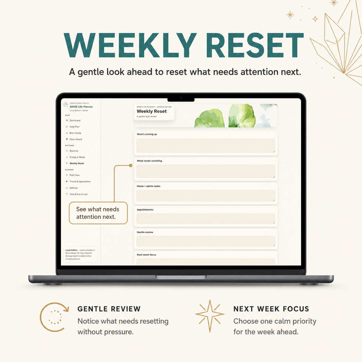 ADHD Life Planner — Interactive Dashboard Planner